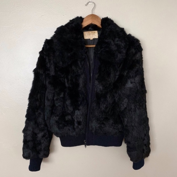 Vintage Jackets & Blazers - Vintage Dino Ricco Rabbit Fur Bomber Jacket